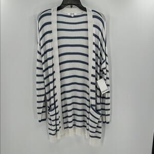 Splendid Collection Women's Luna Stripe Cardigan - Blue/White - Small - NWT